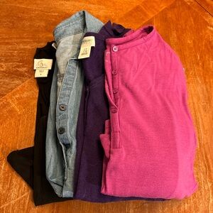 Bundle of 4 Long-Sleeve Maternity Shirts